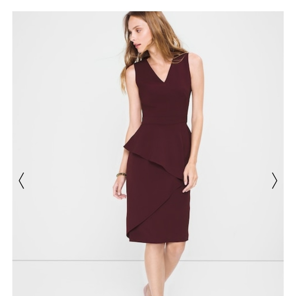 Asymmetric-Peplum Sheath Dress